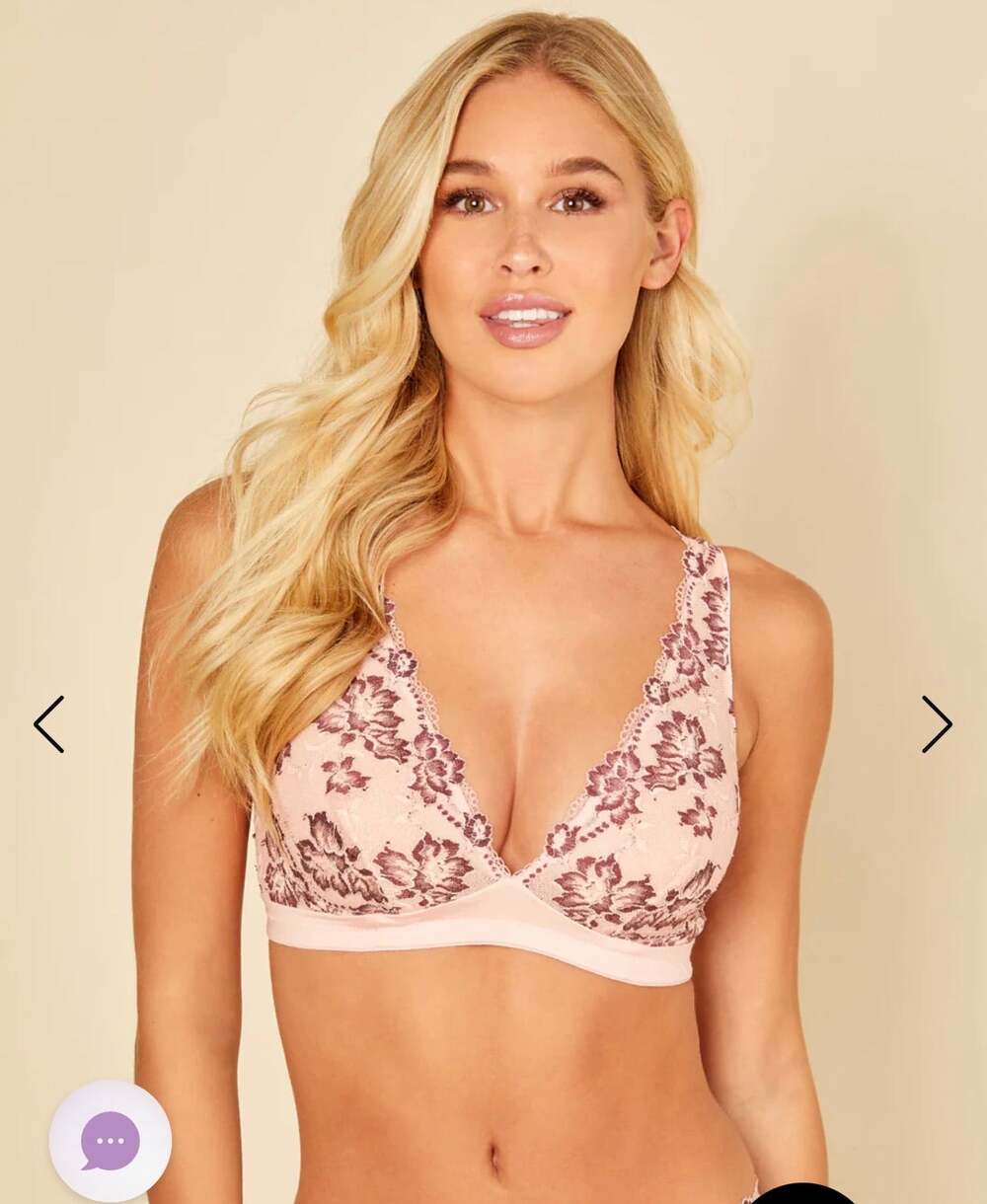 Cosabella Savona Bralette Savon Fiore Vino Pink Blush and wine NWT size S/P